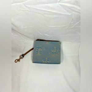 Dooney & Bourke NWOT denim colored, monogram, small wallet with license window